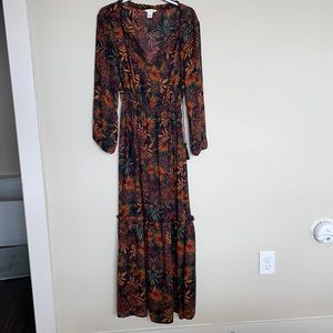 Autumn floral maxi dress